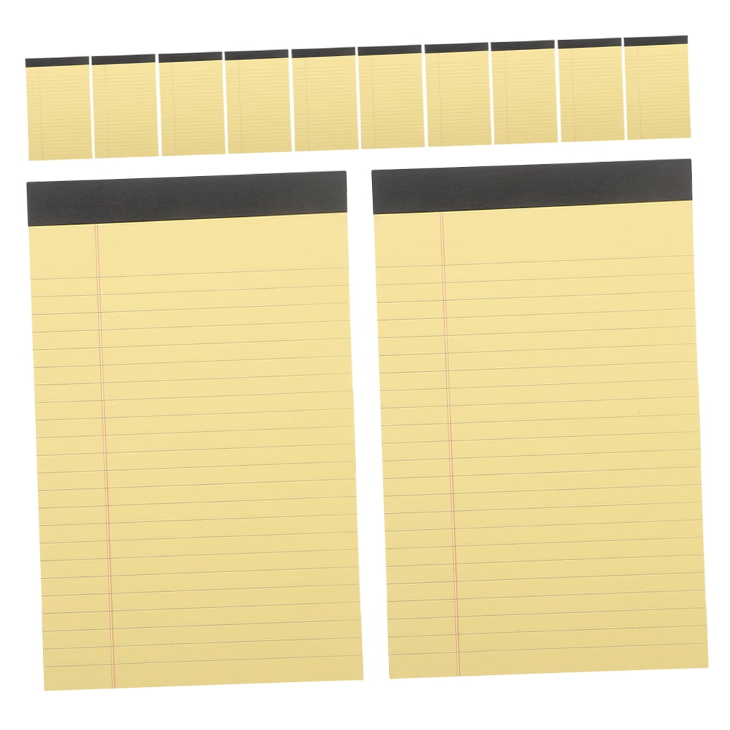 Masteelf  12 Pads Lined Paper Legal Students Portable Notepad Notebook Office Yellow