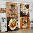 thumbnail image 4 of Coffee Kitchen Curtains,Coffee Theme Rustic Drink Coffee Time Window Treatments for Bedroom Living Room Café Modern Art Window Drapes 2 Panels Set,Total Size 42 x 54 Inch, 4 of 6