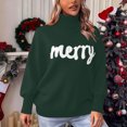 thumbnail image 7 of yoeyez Christmas Sweater for Women Turtleneck Knitted Pullover Outerwear Batwing Long Sleeve Jumper Tops Merry Christmas Sweaters, 7 of 7