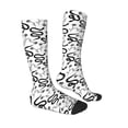 thumbnail image 3 of Picia Women Crew Soft Moisture-wicking Socks Hand Drawn Snake Pattern Design Cotton Socks, One Size fit All, 3 of 9