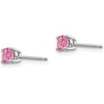 thumbnail image 2 of 14k White Gold Pink Spinel Earrings - 4mm, 2 of 5