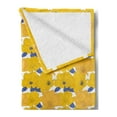 thumbnail image 2 of Floral Soft Flannel Fleece Blanket, Hand Drawn Flowers Nature Illustration Abstract Foliage in Blue Shades, Cozy Plush for Indoor and Outdoor Use, 60" x 80", Blue Orange and Yellow, by Ambesonne, 2 of 5