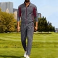 thumbnail image 2 of Stamozd Mens Sweat Suit 2 Piece Long Sleeve Zip Up Jackets and Sweatpants Sets Casual Oversized Gym Workout Tracksuit Men Clothing Dark Gray B XL, 2 of 7