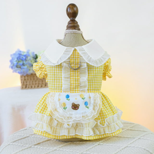 Zhuge Vestido para cachorro, bonito vestido de princesa para gato, falda para perro para perros pequeños, A10, L