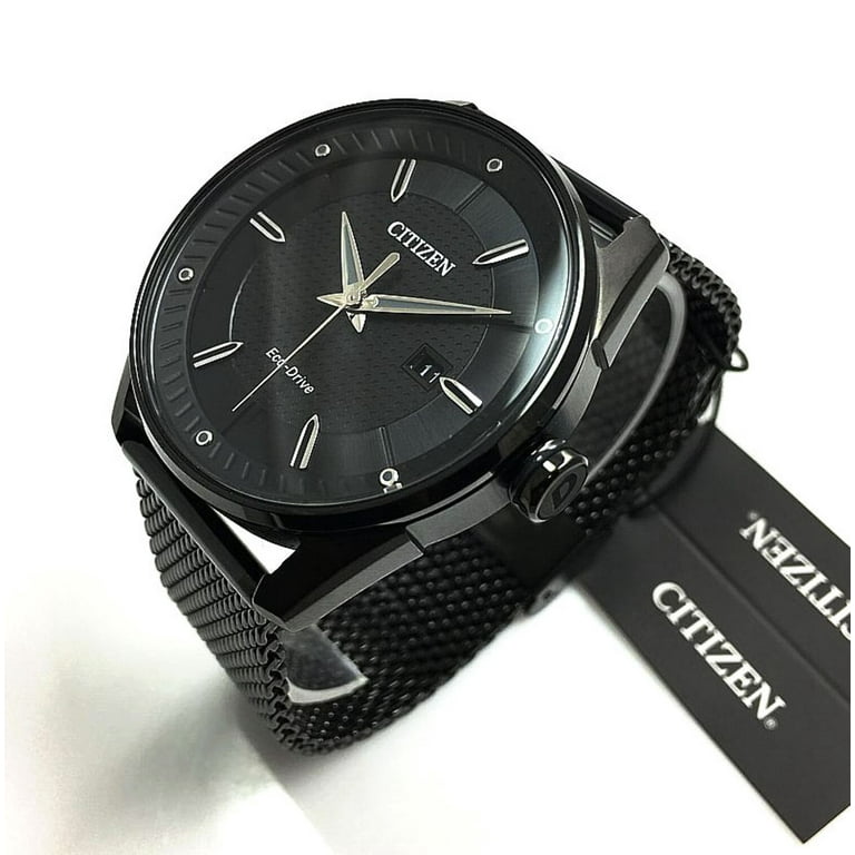 Citizen Eco-Drive Men's Sport Casual Black Stainless Steel Watch