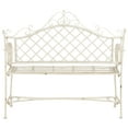 thumbnail image 4 of SAFAVIEH Abner Outdoor Patio Wrought Iron Garden Bench, Antique White, 4 of 9