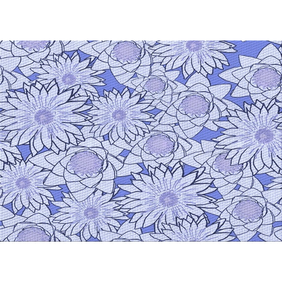 Ahgly Company Machine Washable Indoor Rectangle Transitional Heavenly Blue Area Rugs, 7' x 10'