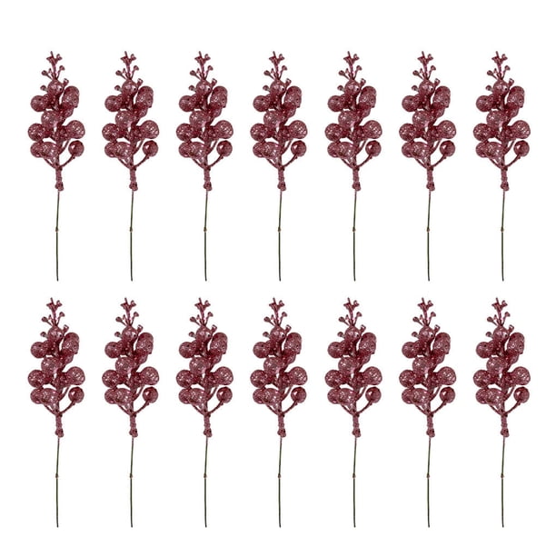 Advancent 14 piezas de decoración de flores de árbol de Navidad, adorno de boda DIY, accesorios de diseño multiusos, accesorio de compromiso Kits de decoración para fiestas Rosa roja