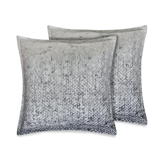 Delara Contemporary Gray Cotton Euro Shams, Standard/Queen (2 Count)