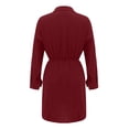 thumbnail image 6 of EINCcm Women's Long Sleeve Rompers Casual Button down Short Jumpsuits Summer Lapel V Neck Solid Onesie Shorts, 6 of 8