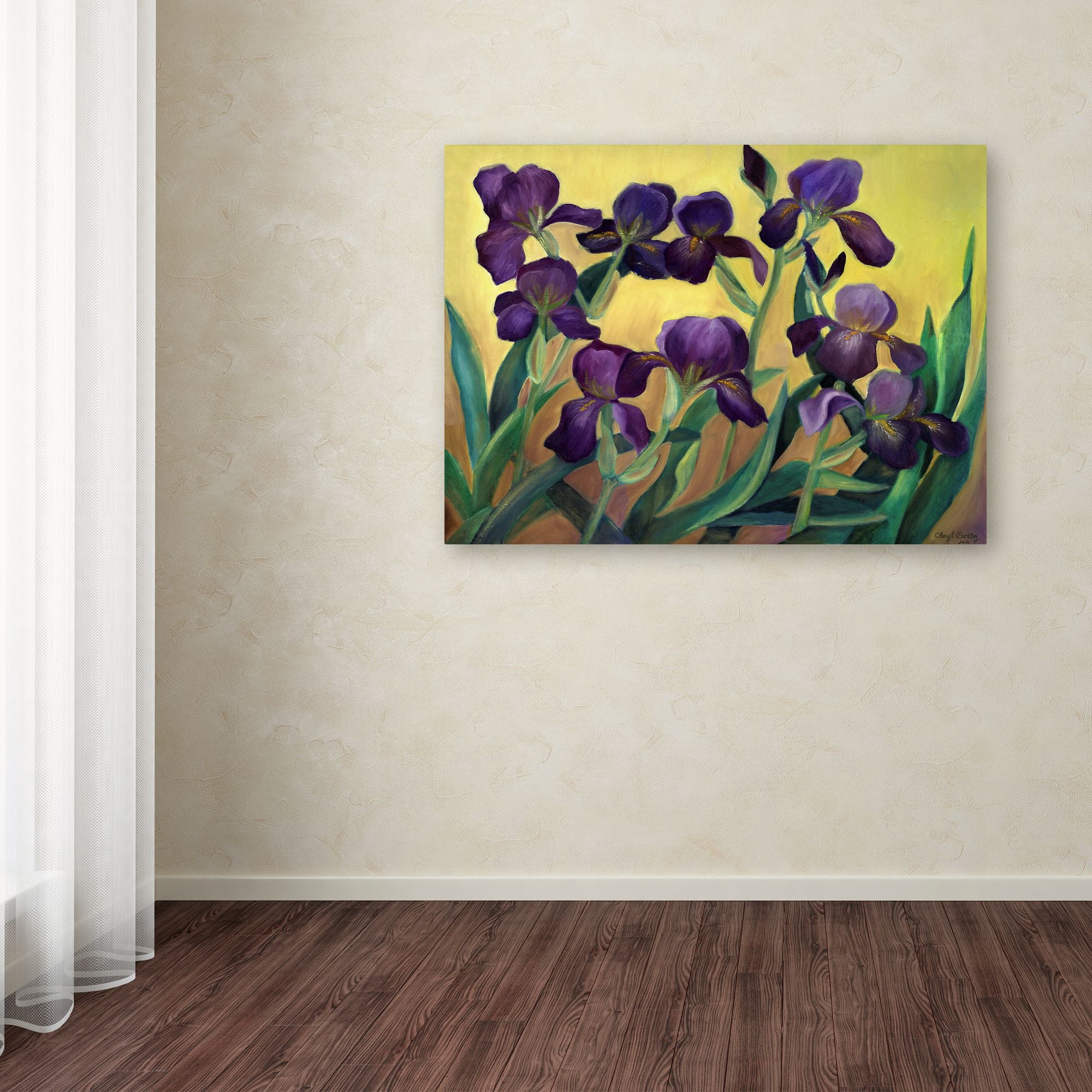 Trademark Fine Art 'Purple Bearded Iris' Canvas Art by Cheryl Bartley
