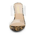 thumbnail image 6 of BLISSFUL STEP Women's Clear Slide Stiletto Heels Open Toe Slip On Sandals Leopard 10, 6 of 7
