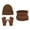 Brown, variant on Children Hat Scarf And Glove Set Fashionable Outdoor Baby Warm Three Piece Set