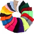 thumbnail image 3 of Hat Knitted Hat Men's and Women's Pullover Hat Candy Color Wool Hat Ear Warm Bright Color Hat Solid Color Spring Autumn Winter Hat, 3 of 6