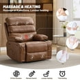 thumbnail image 6 of Ataucjin PU Leather Extra Wide Manual Recliner for Adults with Massage and Heat, Adjustable Backrest and Footrest, Nursery Glider Recliner Single Sofa with 2 Cup Holders and Side Pocket, 6 of 7