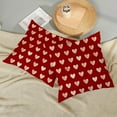 thumbnail image 5 of Valentines Day Pillow Covers 18x18 Set of 2 Red Love Heart Decorative Throw Pillows Valentines Wedding Anniversary Decor Pillowcase Linen Valentines Outdoor Cushion Case for Sofa Couch, 5 of 6