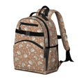 thumbnail image 2 of Hedgehog and Mushroom Brown Pattern Cute School Backpack Bag for School with Padded Back and Adjustable Shoulder Straps 15.25"x11.5"x5.25", 2 of 5