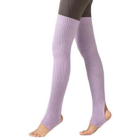 

ELENXS Winter Women Leg Warmers Knitted Ballet Yoga Dance Warm Knee Long Legging Socks