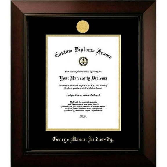Campus Images VA997LBCGED-1014 10 x 14 in. George Mason University Legacy Embossed Diploma Frame, Black Cherry & Gold