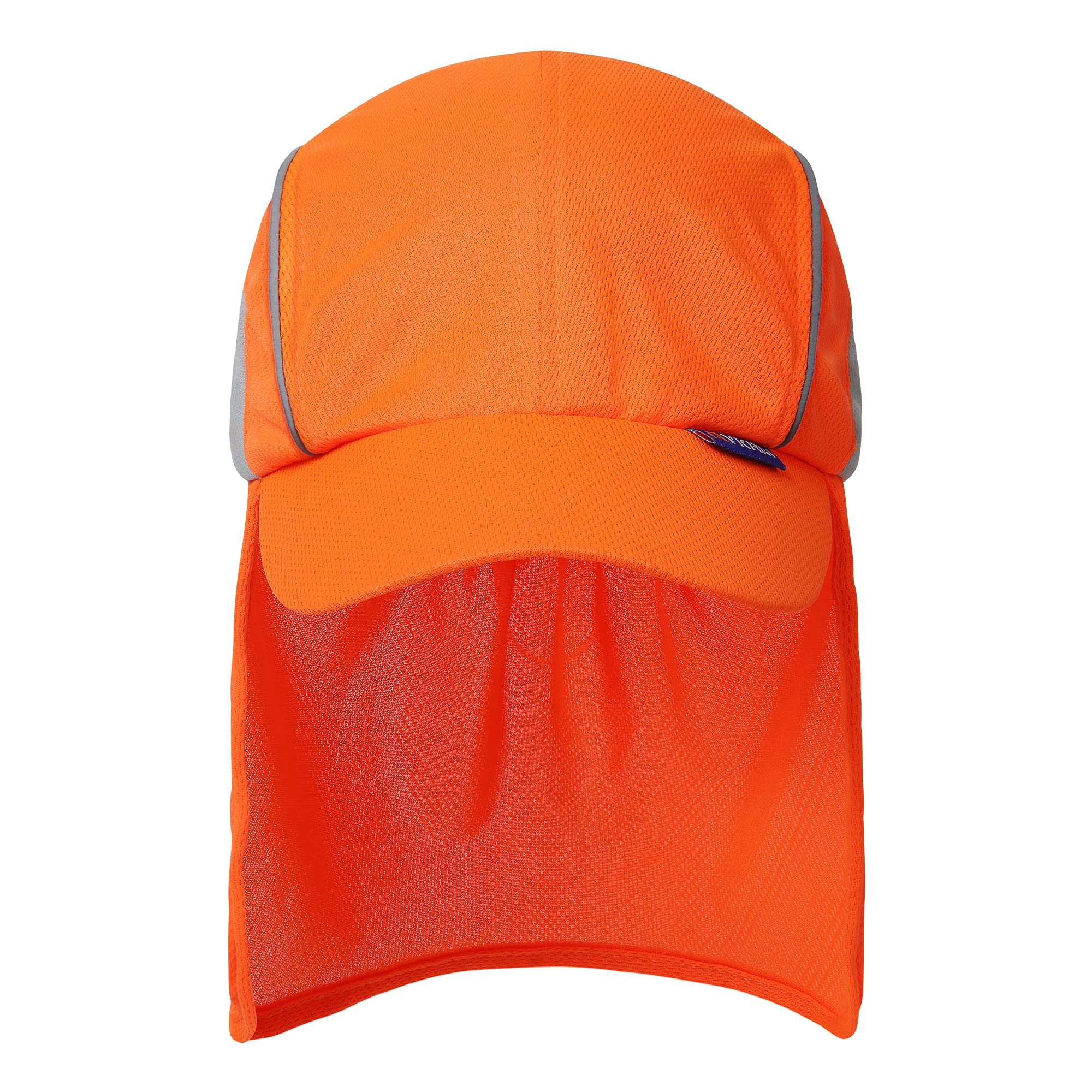 A-SAFETY Mens UV Sun Protection work Cap Safari Hike Cap with Reflective Neck Flap Fishing Orang Yellow Hat