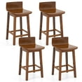 thumbnail image 1 of Costway 24.5" Counter Height Bar Stools Set of 4 with Footrest Solid Rubber Wood Legs, 1 of 10