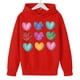 thumbnail image 4 of Sudadera con capucha y estampado de corazón de San Valentín, sudadera de manga larga para niños y niñas, chaqueta para niñas de talla mediana y grande., 4 of 7