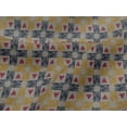thumbnail image 4 of oneOone Viscose Jersey Fabric Check & Triangle Ikat Print Fabric By The Yard 60 Inch Wide, 4 of 5