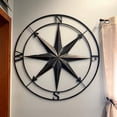 thumbnail image 5 of Zeckos Black Metal Nautical Compass Rose Hanging Wall Sculpture 39.5 inch, 5 of 9