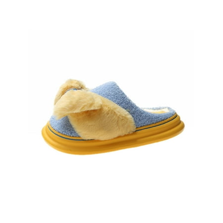 

Daeful Women s Plush Bowknot Slide on House Slipper Clog with Memory Foam