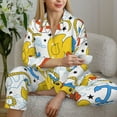 thumbnail image 6 of Honeii Ducks and Anchors print Women's Pajama Sets Long Sleeve Button Down Sleepwear Nightwear Soft Pjs Lounge Sets-Large, 6 of 7
