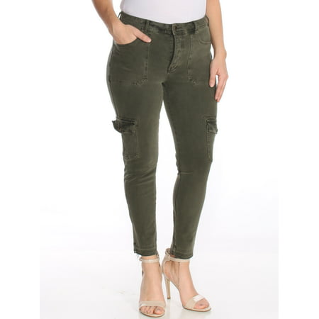 Free People - FREE PEOPLE Womens Green Utility Skinny Jeans Size: 31 ...