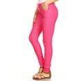 thumbnail image 2 of Women's Stretchy Slim Jeggings with 5 Pockets Cotton Blend, Fuchsia Large, 2 of 3