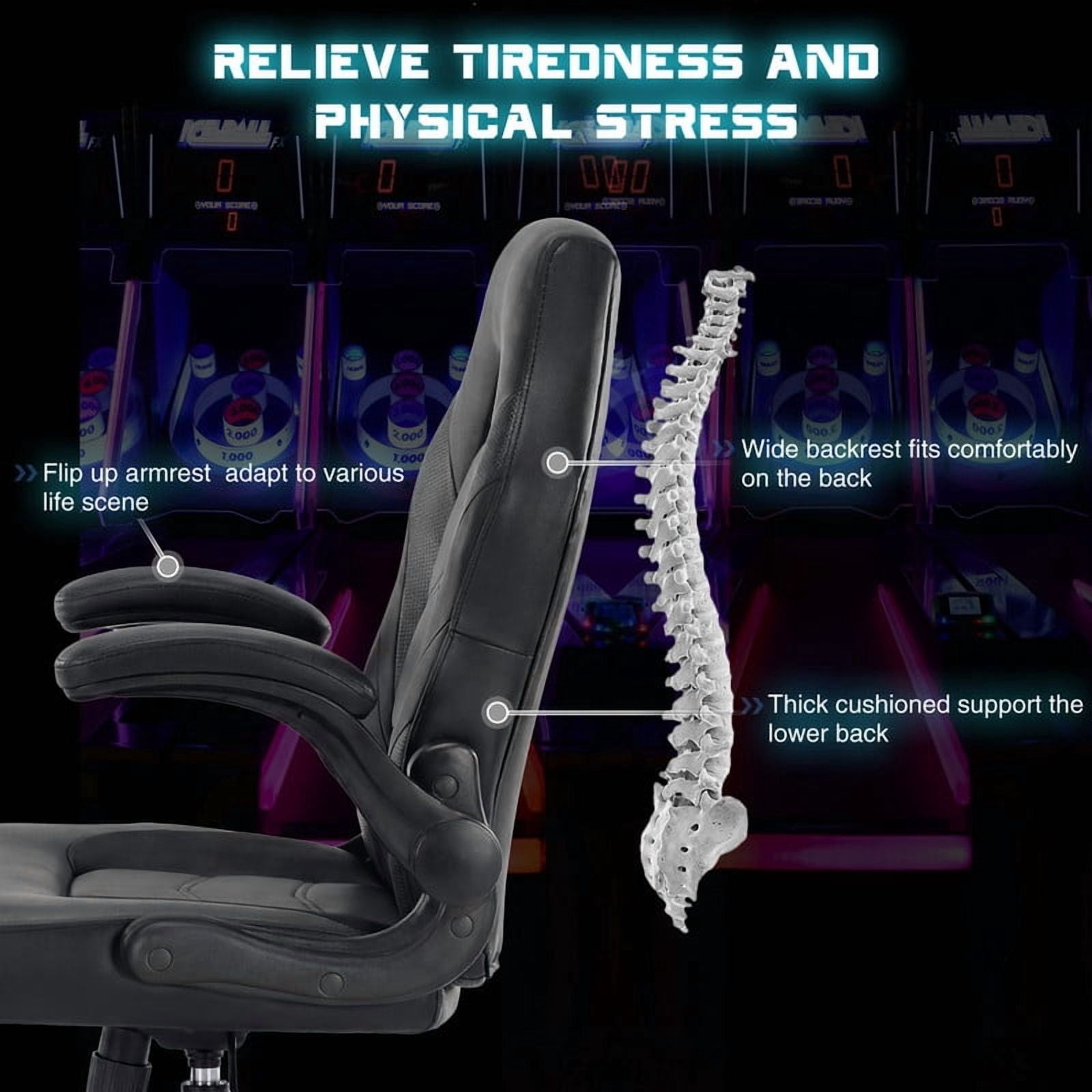 Gianna Ergonomic Computer Gaming Chair with Flip-up Armrest