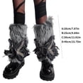 thumbnail image 3 of JZROCKER Women Punk Rivets Plush Leg Covers Harajuku Butterfly Winter Leg Warmer, 3 of 16