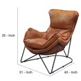 thumbnail image 5 of Accent Chair with Leatherette Bucket Seat and Metal Frame, Brown, 5 of 5