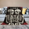thumbnail image 2 of BCIIG Skeletons Love Tarot Card Theme Soft Flannel Blanket All Seasons Lightweight Throw Blanket for Living Rooms Sofa Decor Cow Gifts Exquisite Gifts 40x50in, 2 of 6