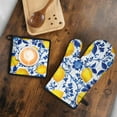 thumbnail image 5 of Blue Lemon Kitchen Oven Mitt and Pot Holder Sets 2 Pcs for Baking, Cooking and Grilling, Heat Resistant Up To 392 °F, 5 of 7