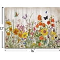 thumbnail image 2 of HFDF Flower Wall Art Yellow Orange Wildflowers and Butterfly Painting Colorful Floral Picture Room Decor for Teen Girls Farmhouse Bathroom Decor Vintage Home Decoration 14x11inch Framed, 2 of 6