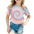 thumbnail image 4 of XUELUO Kids Boys Shirts & Tops Summer Rainbow Tie Dye Print Crew Neck Short Sleeve Fashion Tshirts Outwear,Multicolor,8-9 Years, 4 of 4