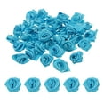 thumbnail image 1 of Unique Bargains Mini Satin Ribbon Roses Tiny Fabric Flowers Embellishments Rosettes Applique Blue 50 Pcs, 1 of 5