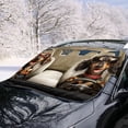 thumbnail image 2 of FOR U DESIGNS Dachshund Pattern Car Windshield Cover For Ice and Snow Frost Windshield Protector for SUVs Sedans Trucks Portable All-Weather Auto Windscreen Covers with Straps, 2 of 6