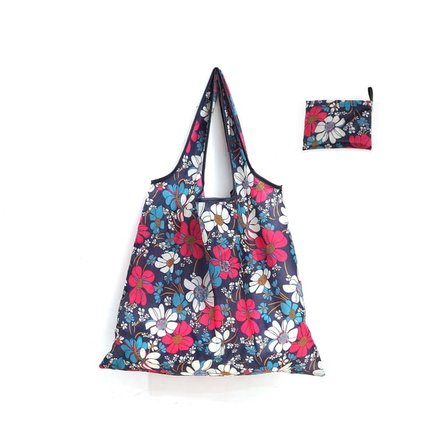 Bolsa de compras plegable de gran capacidad Bolsa plegable ecológica Bolsa de almacenamiento portátil impresa creativa y portátil