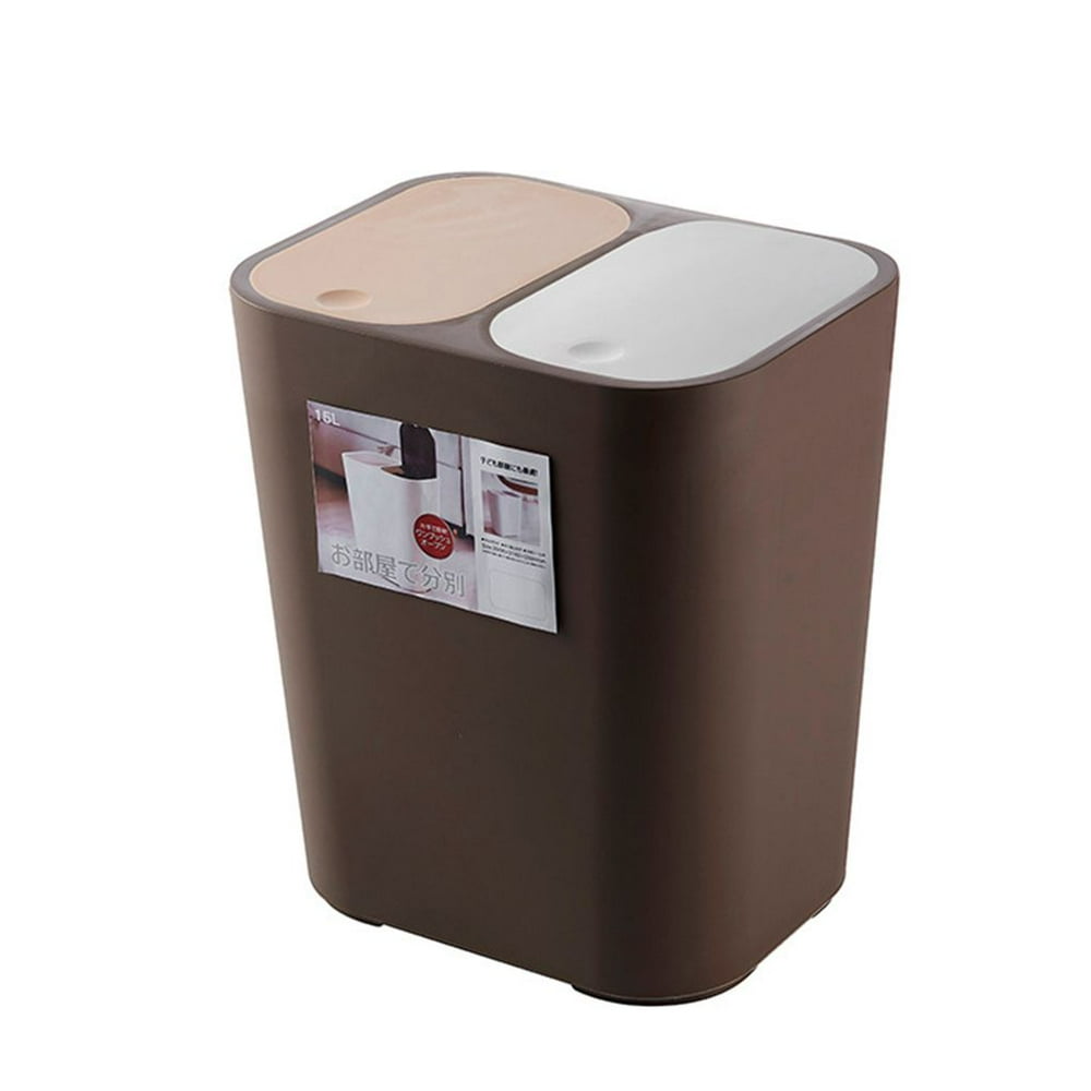 Hi.FANCY Double cover trash bin,Pressing type garbage bucket,Waste