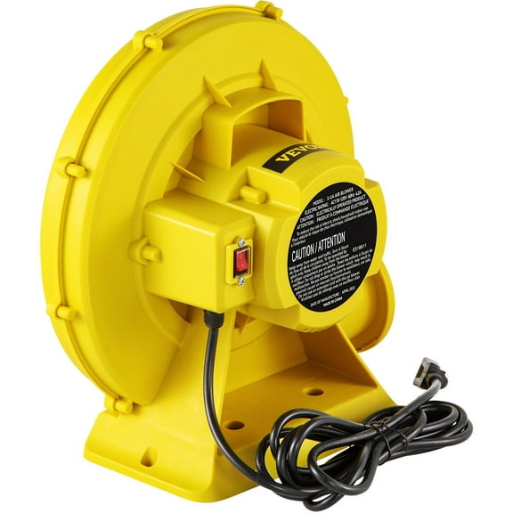 450W 0.6HP Portable Air Blower, 1750Pa High-Power Bounce House Blower Fan for Inflatable Bouncy Castles & Jump Slides | Commercial Grade, Yellow (Like Walmart)
