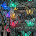 thumbnail image 3 of Cadena de luces LED, cadena de luces de cristal grande alimentada por energía solar, luz de colores con forma de mariposa e insectos, luz decorativa de colores a prueba de agua, 3 of 5