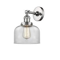 203-PC-G72 Innovations Lighting Bell - 1 Light Wall Sconce In Industrial Style-12 Inches Tall and 8 Inches Wide-Polished Chrome Finish-Clear Glass
