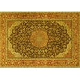 thumbnail image 1 of Ahgly Company Machine Washable Indoor Rectangle Medallion Yellow Traditional Area Rugs, 2' x 3', 1 of 4