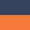 Navy/ Orange, variant on rugby striped knit scarf - sp02