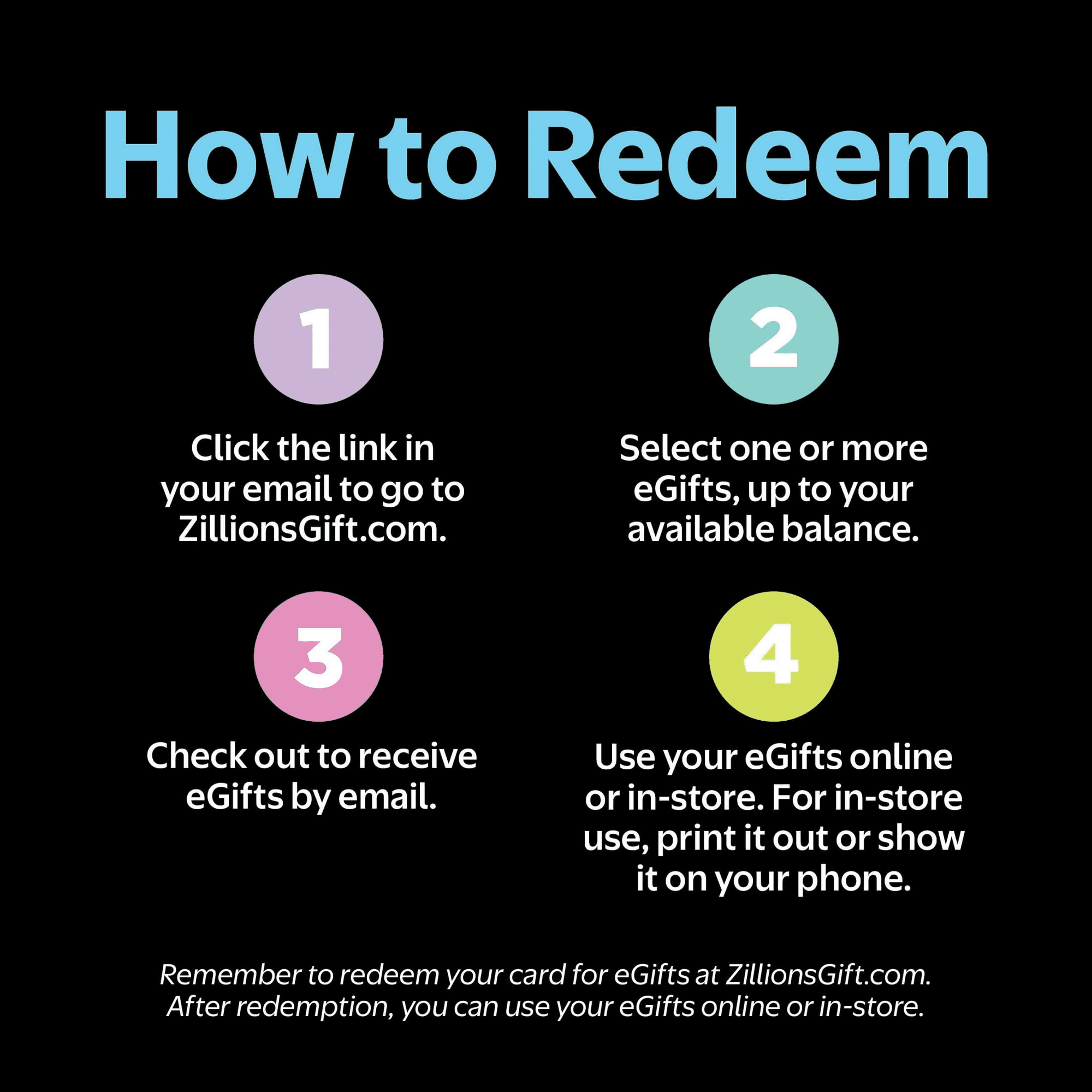 Zillions $20 - $500 eGift Card – Zift Zillions of Gifts