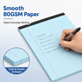 thumbnail image 4 of 6 Pack Legal Pads 5 x 8 in Blue Narrow Ruled Notepads with Perforated Pages, Double Red Margin Writing Pads, Thick Backing for Office Work & Daily Notes, 4 of 6